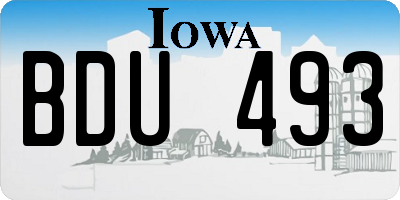 IA license plate BDU493