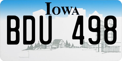 IA license plate BDU498