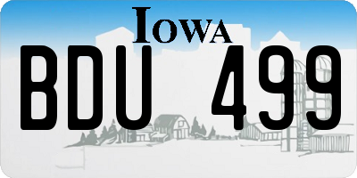 IA license plate BDU499