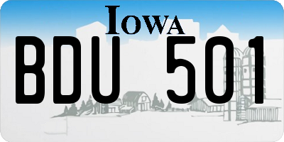 IA license plate BDU501