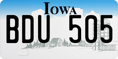 IA license plate BDU505