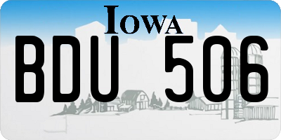 IA license plate BDU506