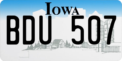 IA license plate BDU507