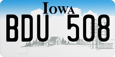 IA license plate BDU508