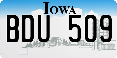 IA license plate BDU509