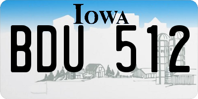 IA license plate BDU512