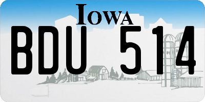 IA license plate BDU514