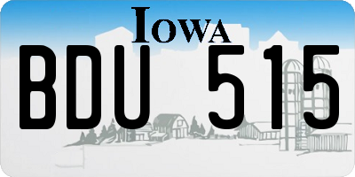 IA license plate BDU515