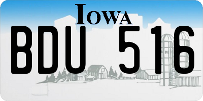 IA license plate BDU516