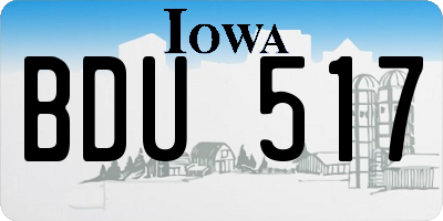 IA license plate BDU517