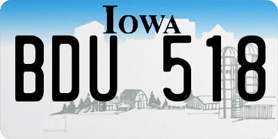 IA license plate BDU518