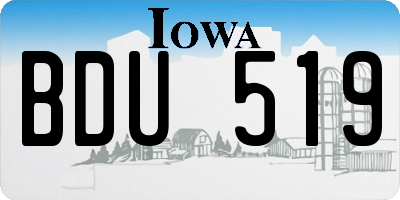 IA license plate BDU519