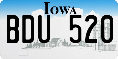 IA license plate BDU520