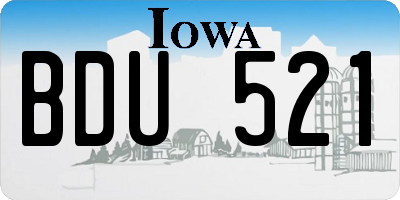 IA license plate BDU521