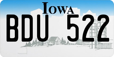 IA license plate BDU522