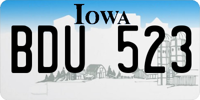 IA license plate BDU523