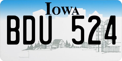IA license plate BDU524