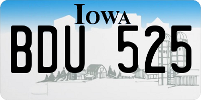 IA license plate BDU525