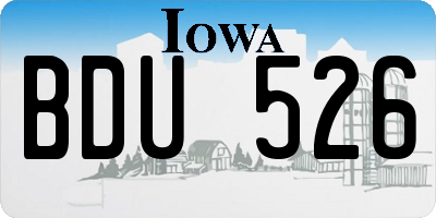 IA license plate BDU526