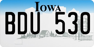 IA license plate BDU530