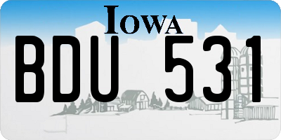 IA license plate BDU531