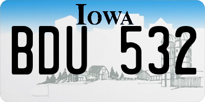 IA license plate BDU532