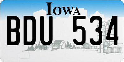 IA license plate BDU534