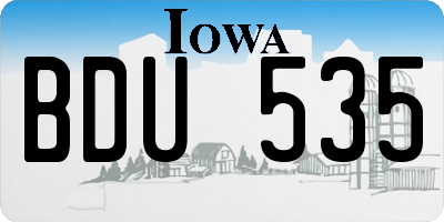 IA license plate BDU535
