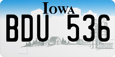 IA license plate BDU536