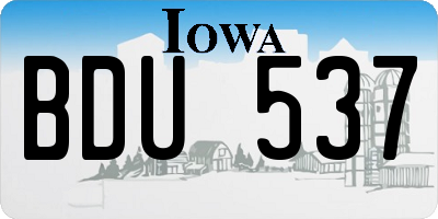 IA license plate BDU537