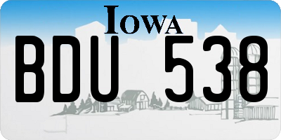 IA license plate BDU538