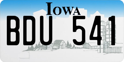IA license plate BDU541
