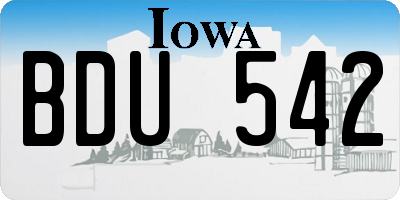 IA license plate BDU542