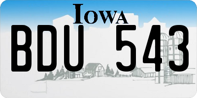 IA license plate BDU543