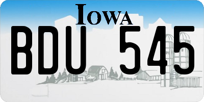 IA license plate BDU545