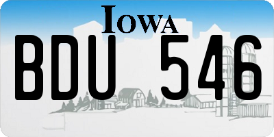 IA license plate BDU546