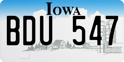 IA license plate BDU547