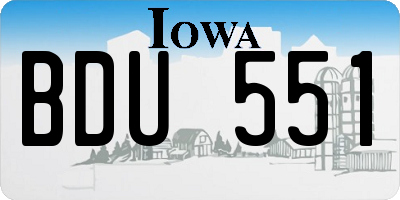IA license plate BDU551
