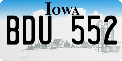 IA license plate BDU552