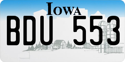 IA license plate BDU553