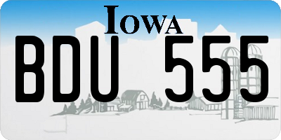 IA license plate BDU555