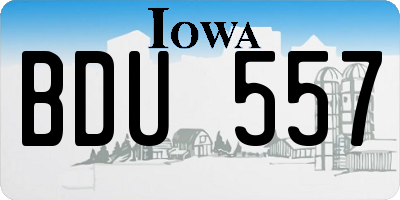 IA license plate BDU557