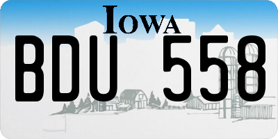 IA license plate BDU558