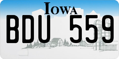 IA license plate BDU559