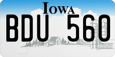 IA license plate BDU560