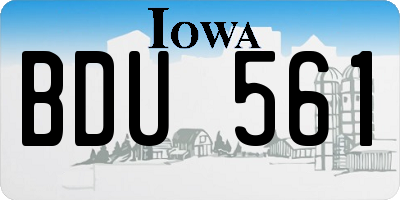 IA license plate BDU561