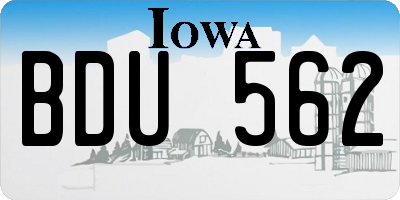 IA license plate BDU562
