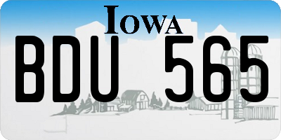 IA license plate BDU565