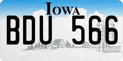 IA license plate BDU566