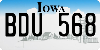 IA license plate BDU568